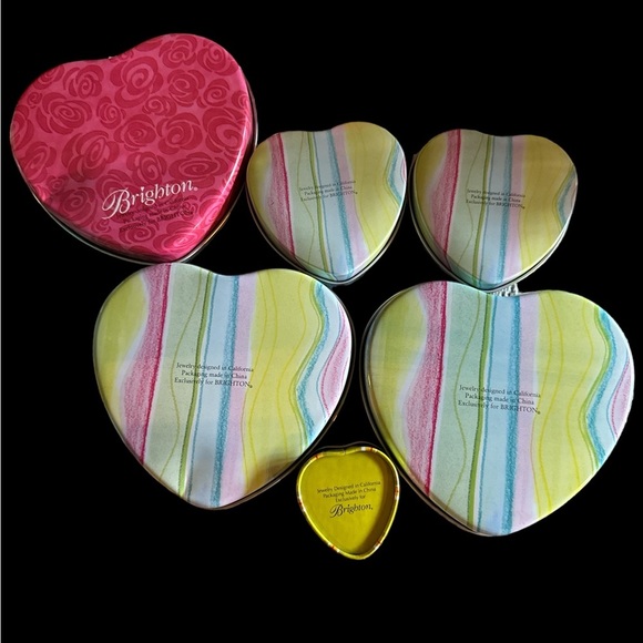 Set of 6 Vintage Brighton Tins - 3 Lg, 2 Med, 1 ring box - Picture 2 of 3